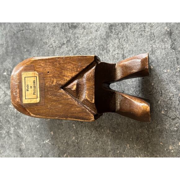 Vtg Wood Tiki Statue Hand Carved Philippines 4” - Picture 5 of 7